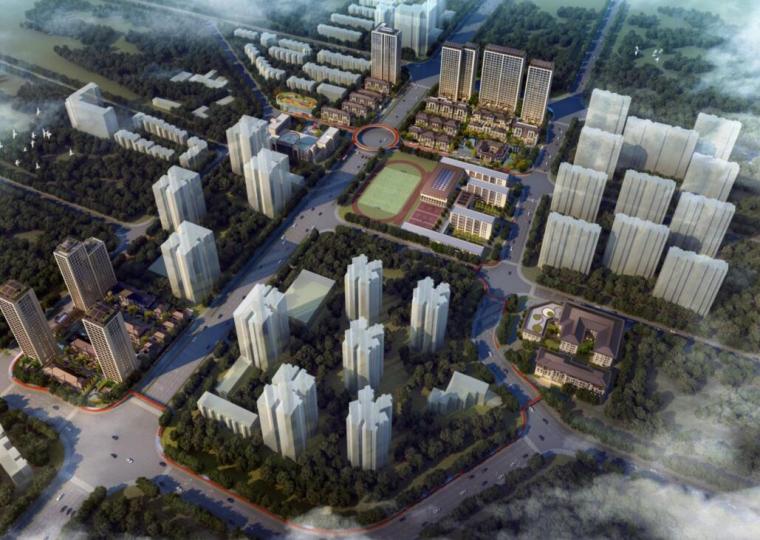 新中式两层住宅资料下载-知名企业新中式高层住宅+叠拼别墅建筑方案