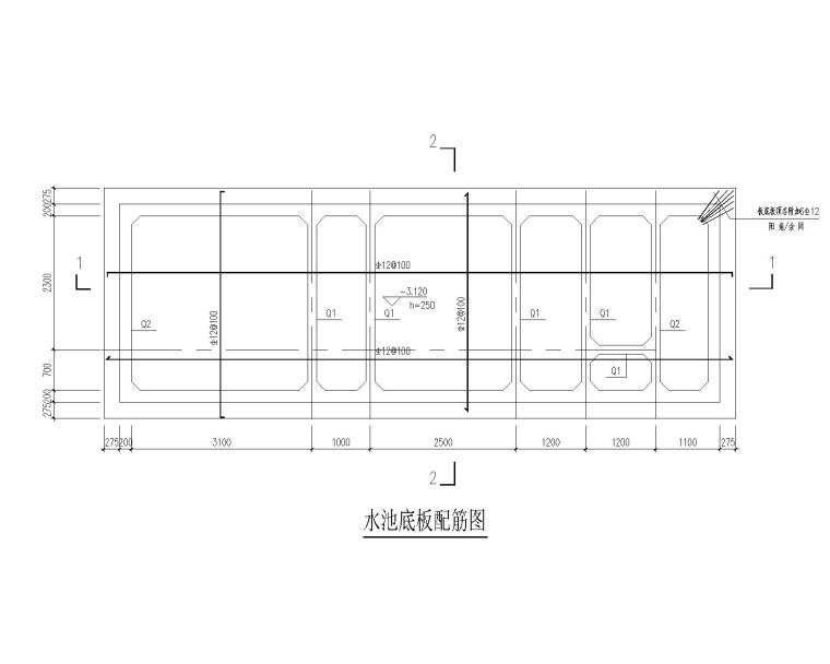 混凝土污水池图集资料下载-钢筋混凝土污水处理池施工图（CAD）