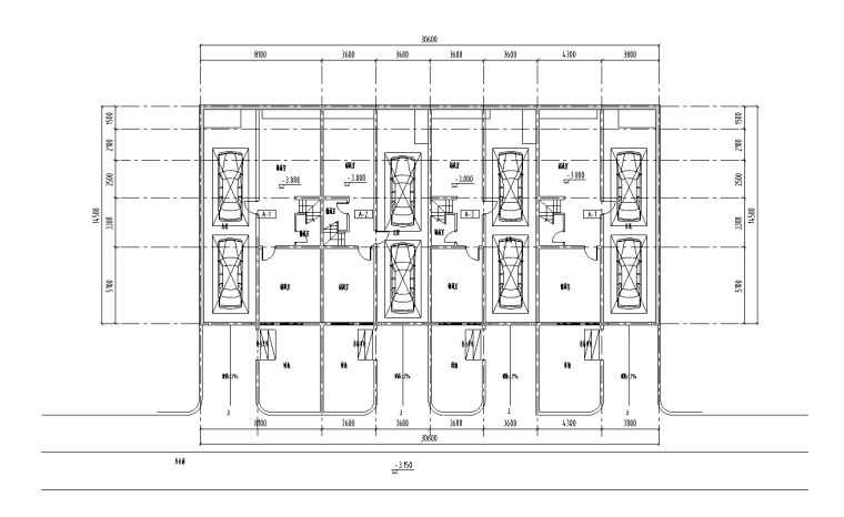 6层联排建筑户型图资料下载-绍兴低密度社区- 联排别墅户型图设计