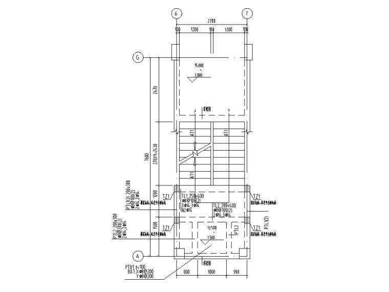 [贵州]7层异形柱框架结构住宅结施图纸2018-楼梯施工图