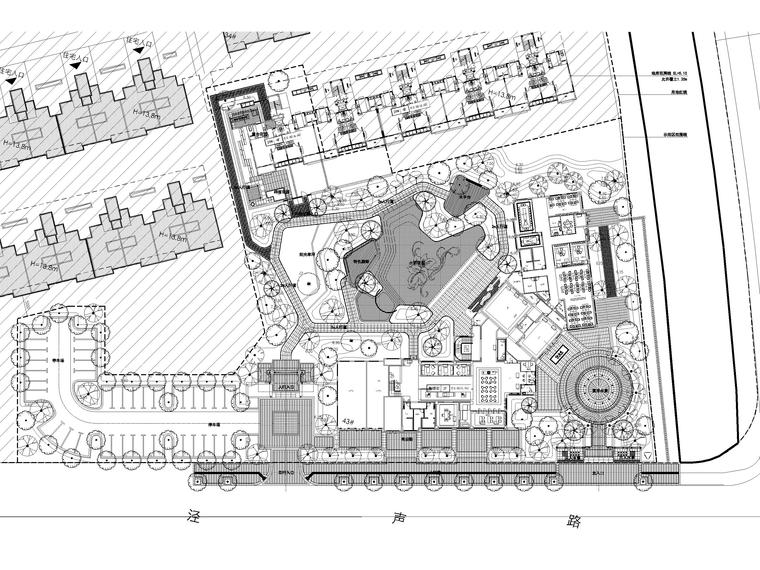 景观示范区施工图cad资料下载-[江苏]无锡锡北名企示范区景观工程施工图