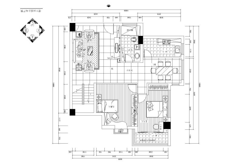 居室空间设计ppt资料下载-[江苏]苏州复式楼空间设计施工图方案