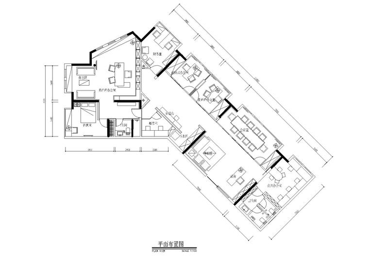 眼镜空间施工图纸资料下载-[湖北]武汉某投资公司办公空间施工图