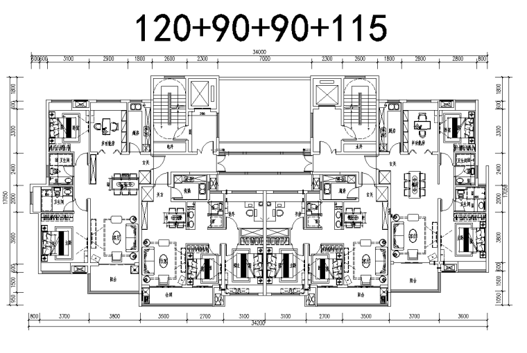 住宅户型设计2020资料下载-知名企业高层住宅标准化产品线户型设计