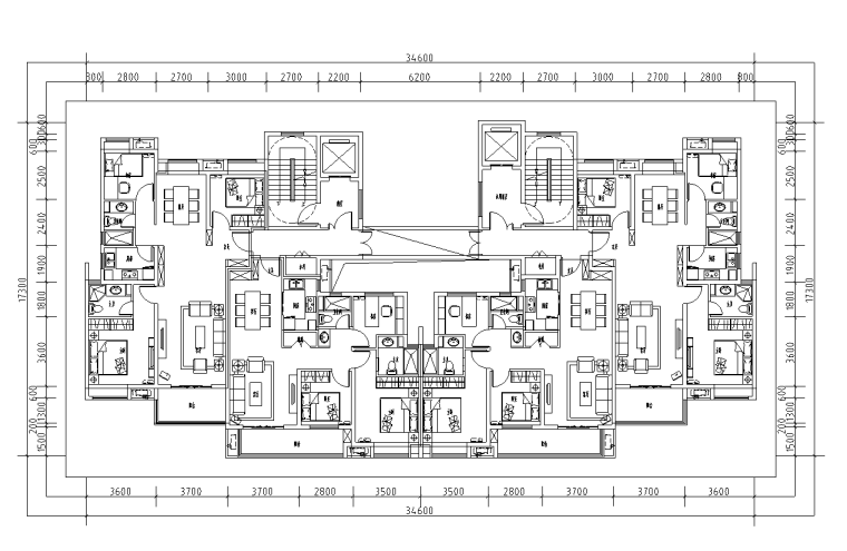 住宅项目标准层户型资料下载-高层住宅标准化户型竞赛图