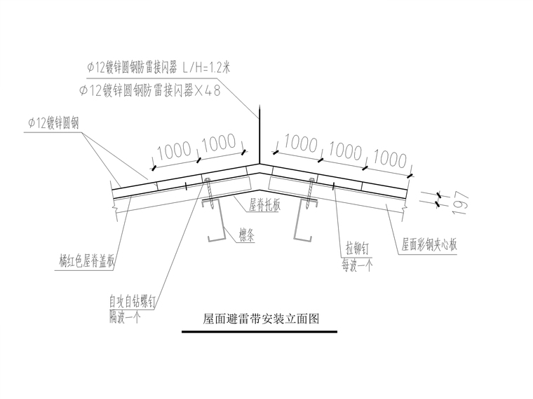 5屋面避雷帶安裝立面圖_副本