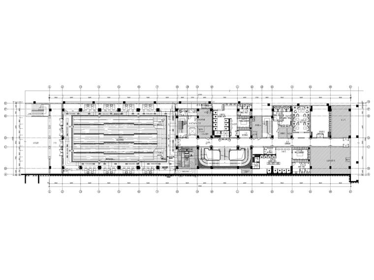 ​[江苏]南京休闲会所室内装修设计施工图-地下一层平面布置图