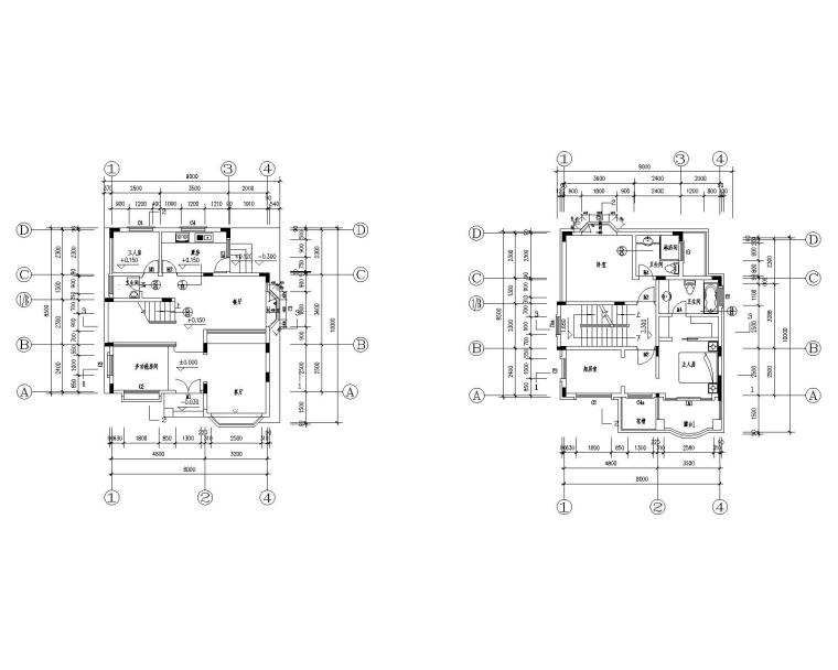 湖南省三层建筑图框架结构资料下载-三层别墅混凝土框架结构施工图CAD含建筑图