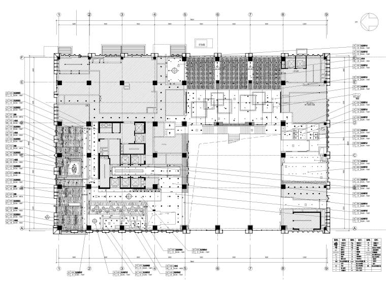 [河北]五星洲际酒店室内装修设计项目施工图-一层天花布置图