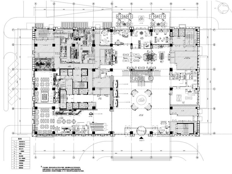 [河北]五星洲际酒店室内装修设计项目施工图-一层机电布置图