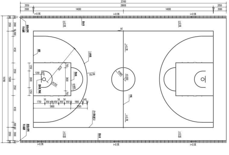 知名企业篮球场施工详图设计 (1)