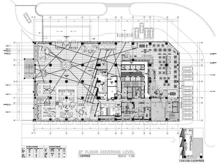 [重庆]艾美酒店室内装修项目施工图+实景图-二层地面铺装图