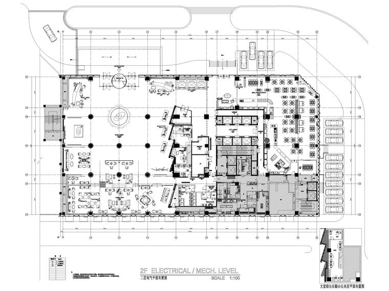 [重庆]艾美酒店室内装修项目施工图+实景图-二层电气布置图