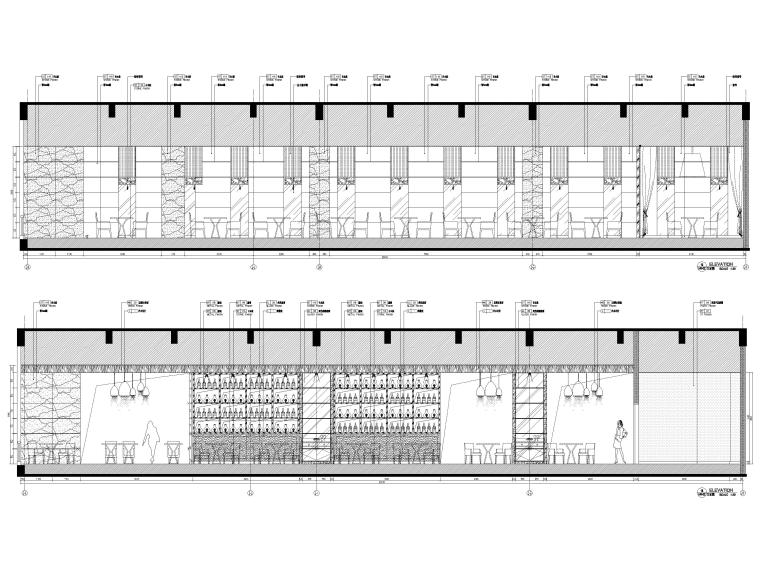 [重庆]艾美酒店室内装修项目施工图+实景图-酒店餐厅立面图