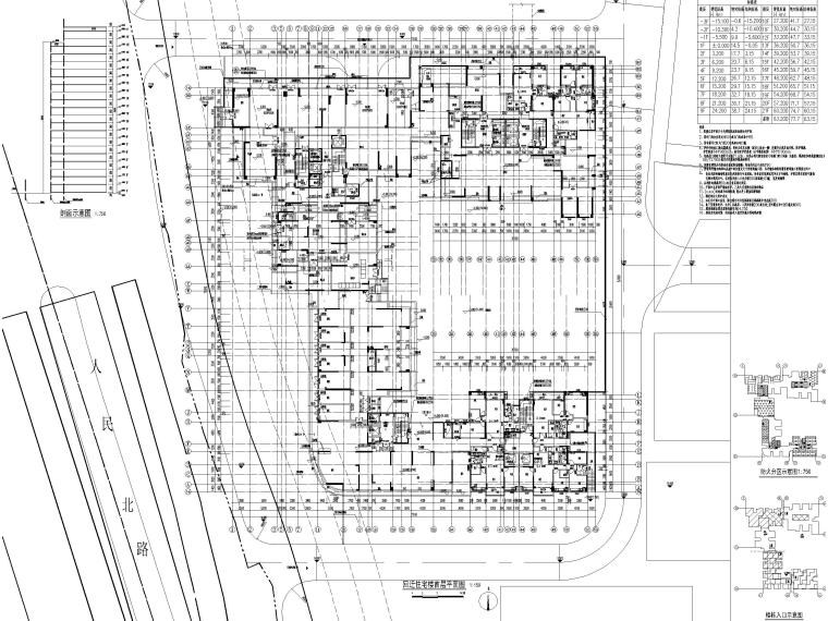 高层剪力墙医院整体扩建回迁住宅楼建施2020-回迁住宅楼首层平面图