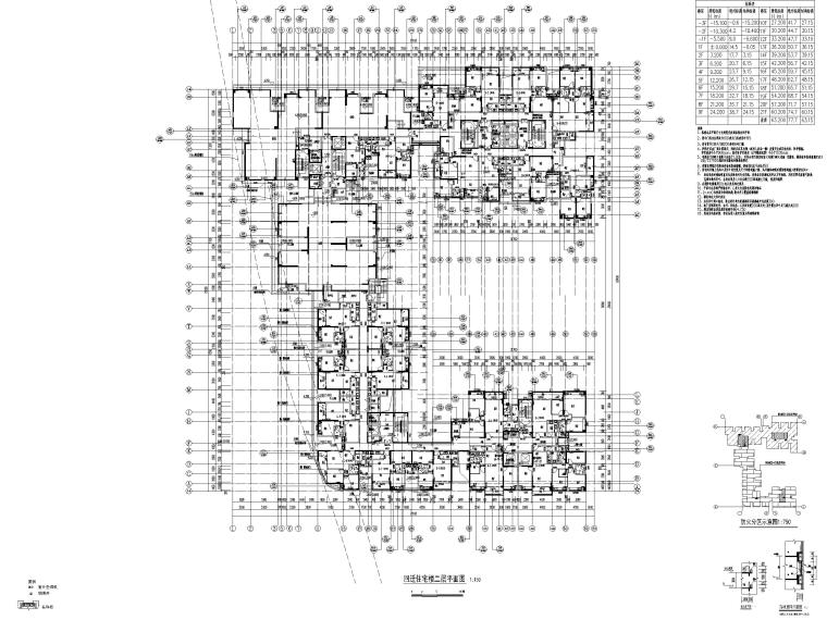 高层剪力墙医院整体扩建回迁住宅楼建施2020-回迁住宅楼二层平面图