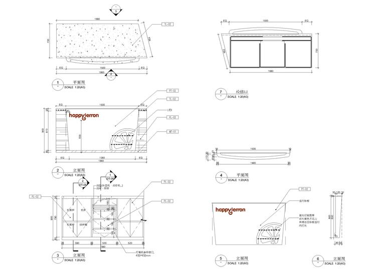 收银台细部大样图