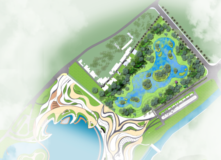 湿地保护利用规划设计方案资料下载-某生态湿地公园候鸟栖息湿地保护区psd平面