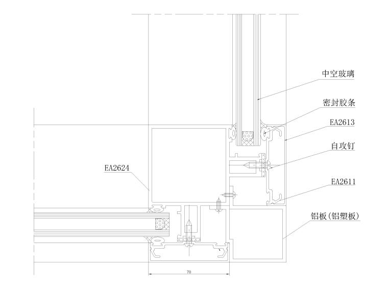 91套明框玻璃幕墙​节点大样详图-幕墙转角节点详图