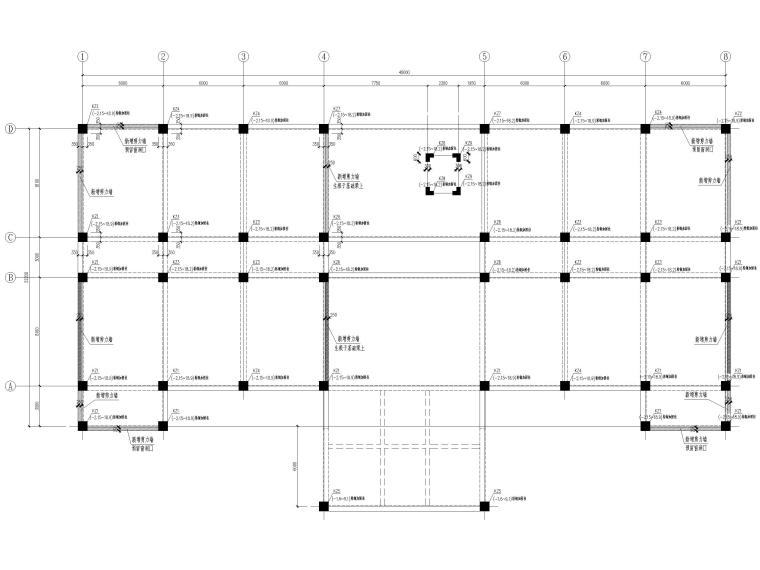 柱子包钢加固图纸资料下载-柱包钢加固详图（CAD）