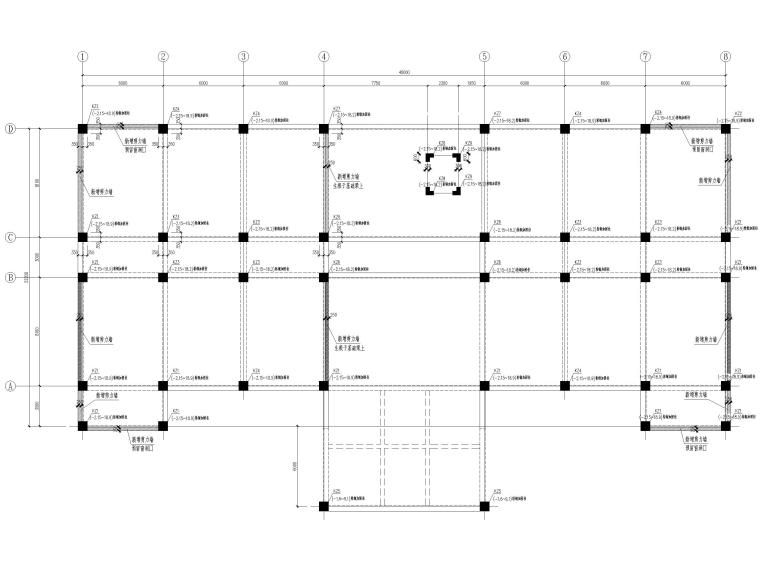 柱子包钢加固施工方案资料下载-柱包钢加固详图（CAD）
