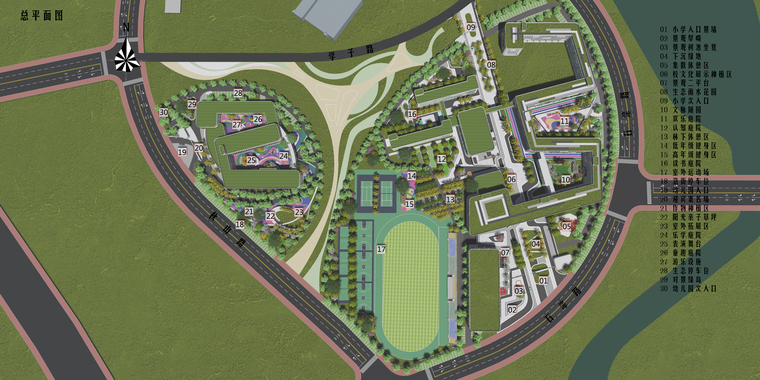 [江苏]南京师范大学附属镇江小学景观方案-总平面图