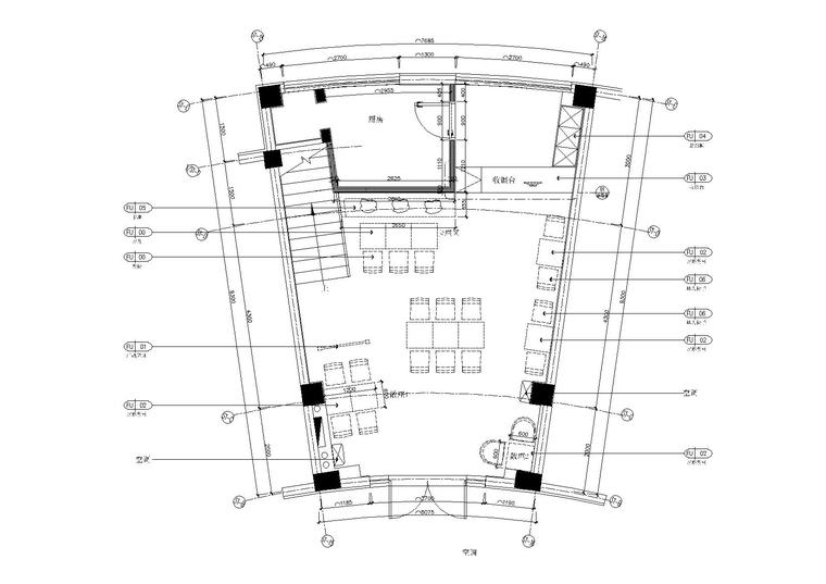 餐饮店cad施工图资料下载-[安徽]六安恒童话世界A区双层餐饮店施工图