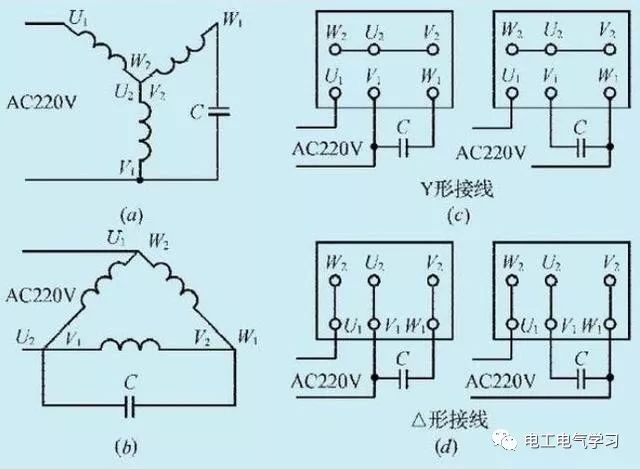 三相電機改單相輸入的接線方法