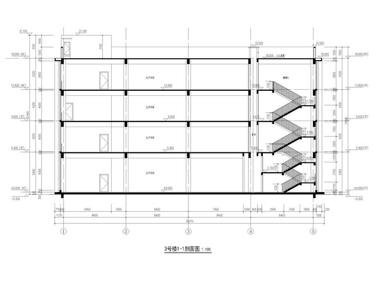 四层框架结构生产厂房建筑施工图-工业建筑-筑龙建筑设计论坛