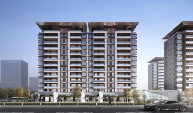 湟水滨水新中式豪宅住宅建筑方案立面图