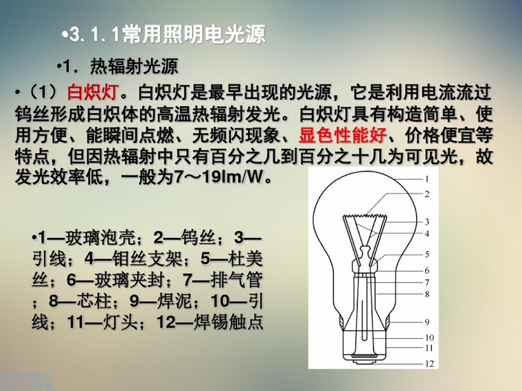 霓虹灯配电资料下载-常用照明电光源 50页