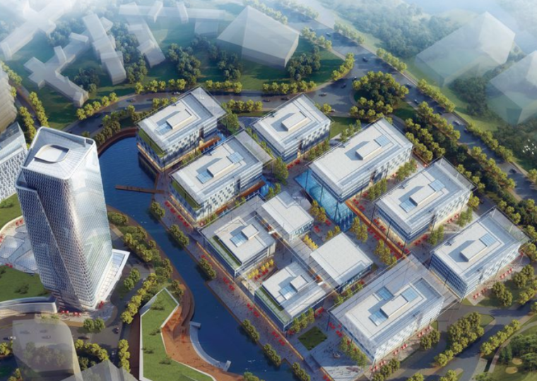 江西慧谷红谷创意产业园资料下载-重庆仙桃数据谷产业园办公+商务建筑模型