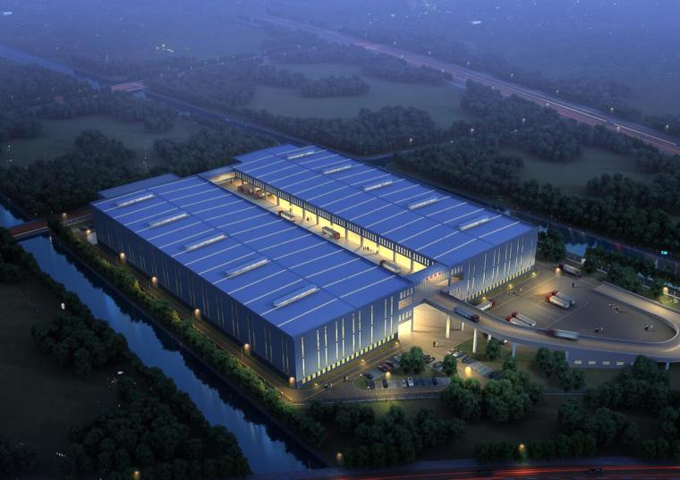 [上海]畅联现代风格物流产业园方案设计-效果图