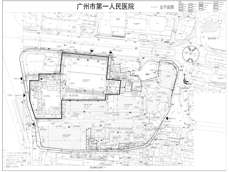 医院建筑设施工图资料下载-人民医院整体扩建施工图园林及围墙