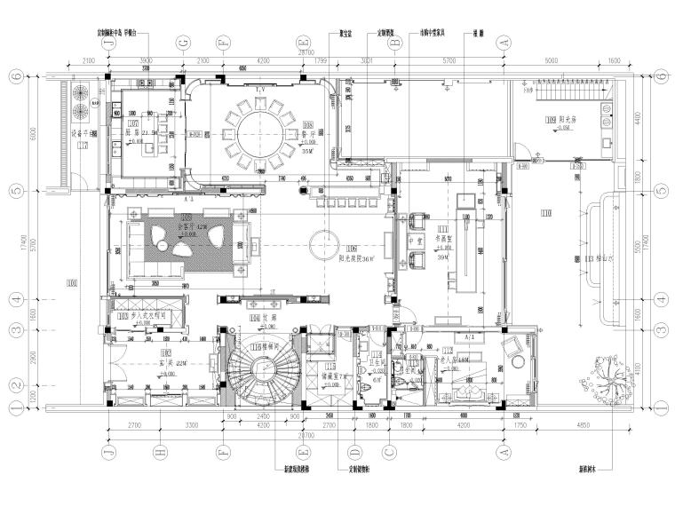 5层别墅模型资料下载-[江苏]1500㎡新中式二层五居别墅装修施工图