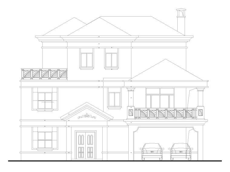 别墅施工图带模型资料下载-3层独栋别墅建筑施工图带效果图