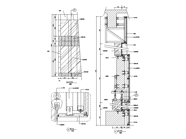 488张玻璃幕墙节点详图CAD(共4类)-吊挂式玻璃幕墙节点