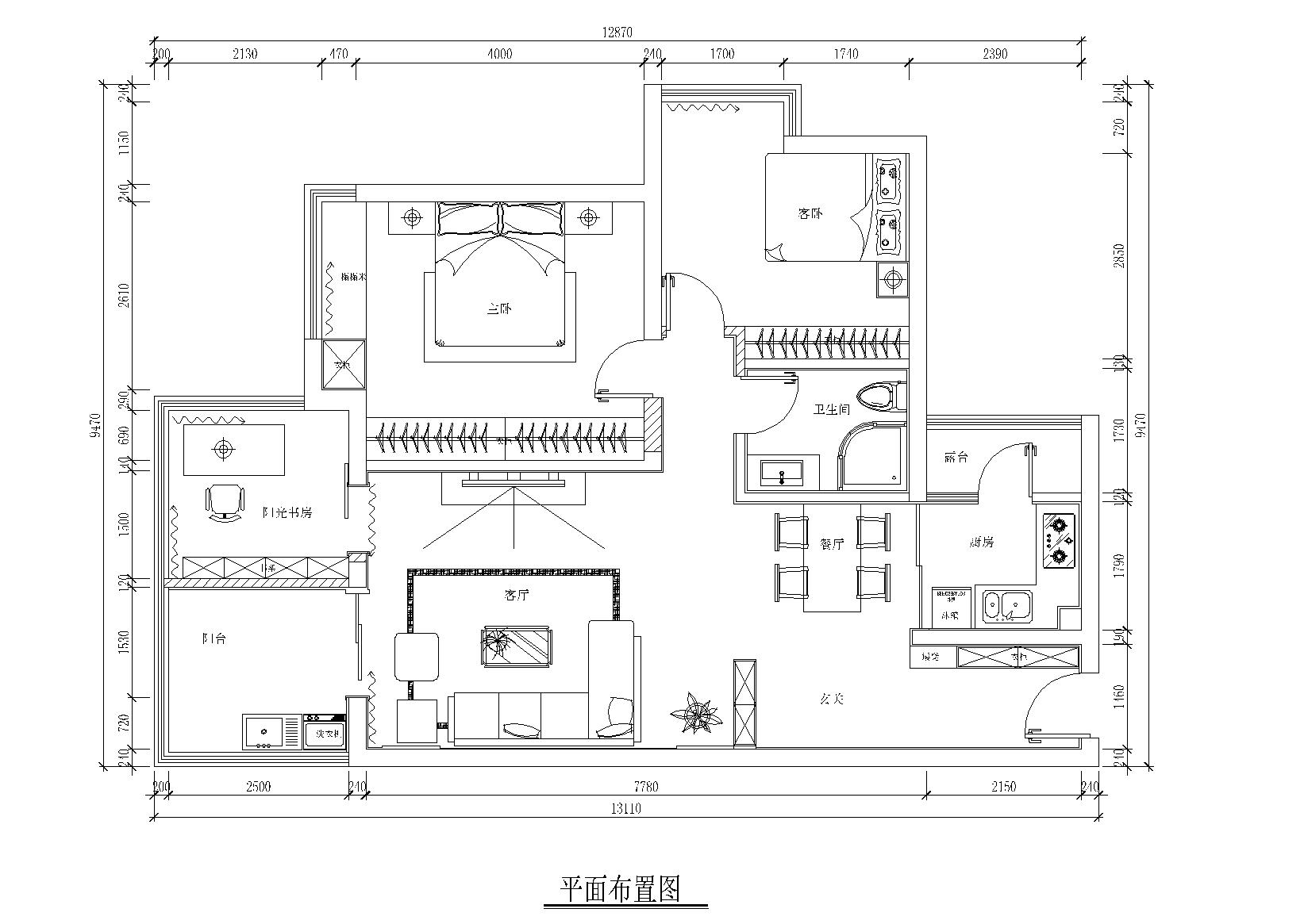 [山东]青岛现代轻奢住宅家装设计施工图