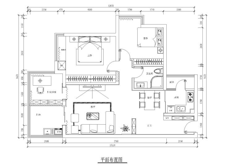 cad家装家具模型资料下载-[山东]青岛现代轻奢住宅家装设计施工图