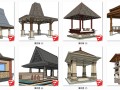 30组东南亚风格泰式景观亭凉亭木结构SU模型