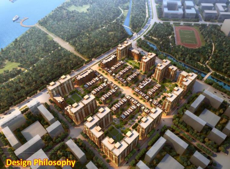 [上海]联排+洋房+大平层公园高层住宅建筑-01 鸟瞰图