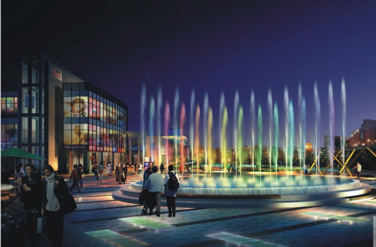 滨水广场景观工程资料下载-[浙江]港式滨水商业城广场景观概念设计