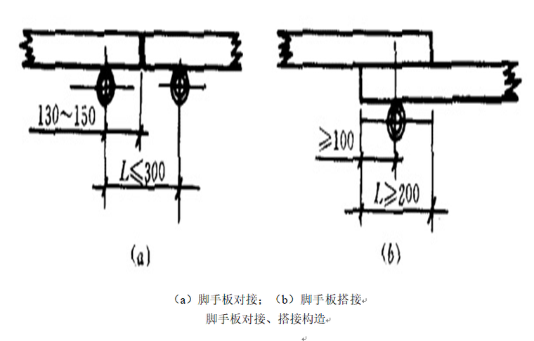 脚手板对接,搭接构造