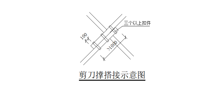 62层住宅楼高支模安全专项施工方案-06 剪刀撑搭接示意图