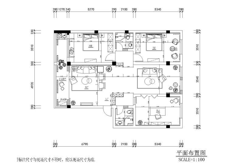 二居室家装效果图下载资料下载-[浙江]嘉兴现代二居室住宅施工图_附效果图