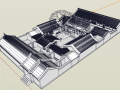 中国北方民居1层住宅四合院建筑SU模型