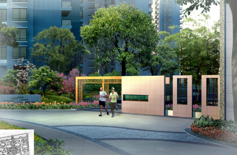 景观设计花园资料下载-[浙江]杭州某现代花园公寓景观设计