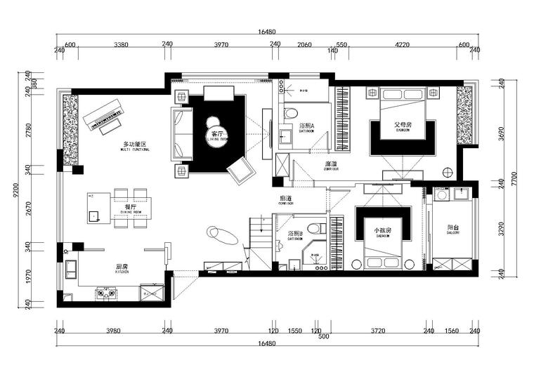 浙江省住宅施工图cad资料下载-[浙江]杭州现代混搭风住宅施工图_附效果图