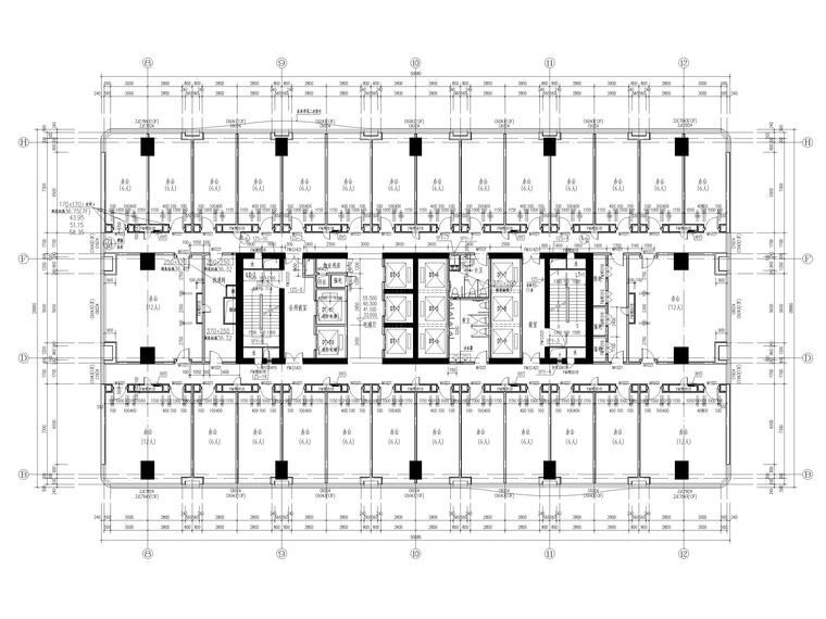 ​[吉林]长春国际商业综合体建筑工程施工图-1#办公楼七、九、十一、十三层