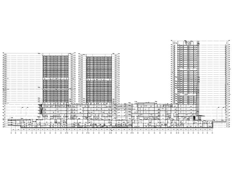 ​[吉林]长春国际商业综合体建筑工程施工图-建筑剖面图